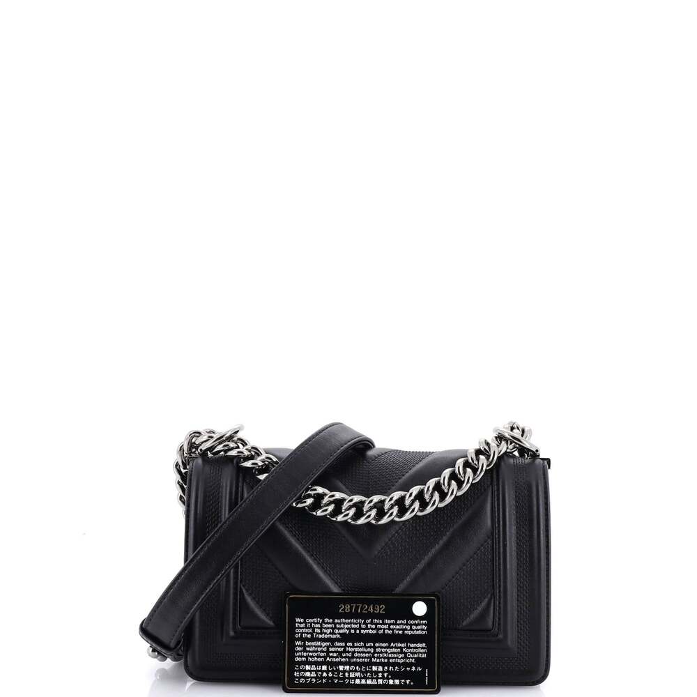 Chanel Boy Flap Bag Perforated Chevron #205096C49B - Picture 2 of 7